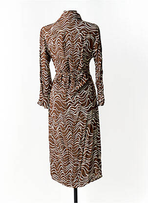 Robe mi-longue imprimé fantaisie manches longues marron & OTHER STORIES femme