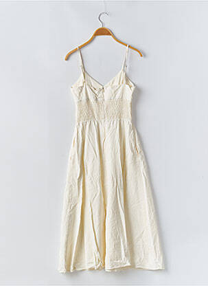 Robe mi-longue fermeture zippée au dos fines bretelles blanc ZARA femme