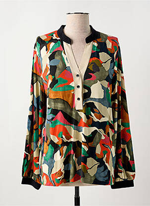 Blouse imprimé fantaisie manches longues vert ALDO MARTIN'S femme