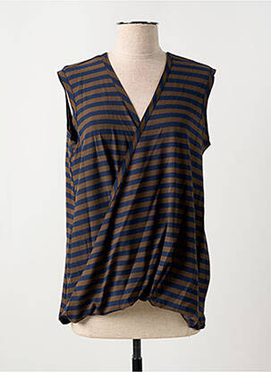 Top imprimé fantaisie sans manche marron KEDZIOREK femme