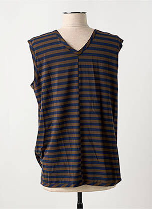 Top imprimé fantaisie sans manche marron KEDZIOREK femme