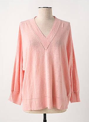 Pull manches longues manches longues rose CHARMING SMILE femme
