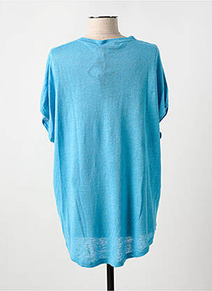 Top coupe fluide manches courtes bleu CHARMING SMILE femme