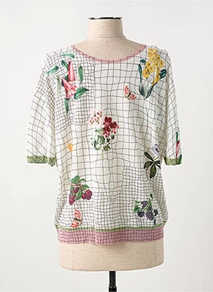 Pull coupe droite manches courtes blanc JEI'S BY LETIZIA DENARO femme