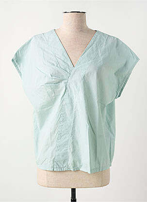 Blouse col v manches courtes vert NÜ femme
