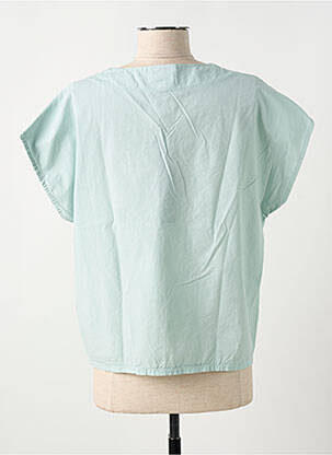 Blouse col v manches courtes vert NÜ femme