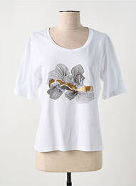 T-shirt sérigraphie manches courtes blanc EVA KAYAN femme
