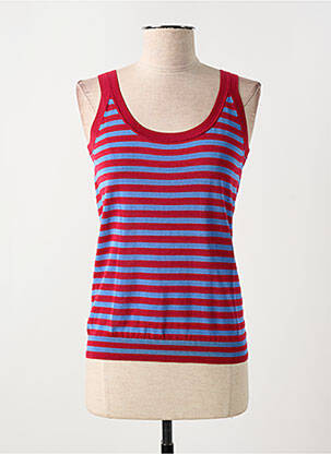 Top imprimé fantaisie fines bretelles rouge JEI'S BY LETIZIA DENARO femme