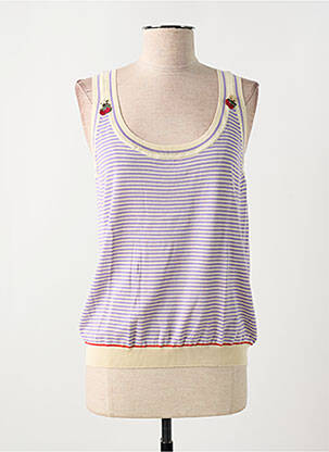 Top imprimé fantaisie fines bretelles violet JEI'S BY LETIZIA DENARO femme
