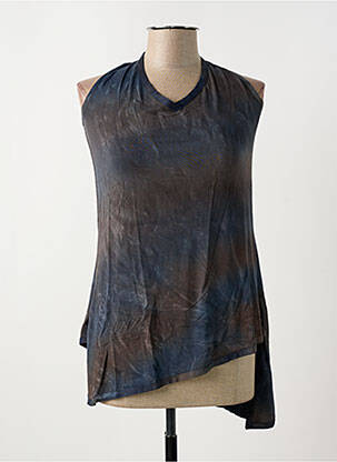 Top imprimé fantaisie sans manche marron KEDZIOREK femme