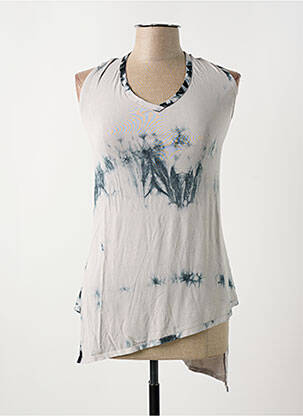 Top imprimé fantaisie sans manche gris KEDZIOREK femme