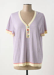 Top imprimé fantaisie manches courtes violet JEI'S BY LETIZIA DENARO femme