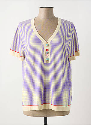 Top imprimé fantaisie manches courtes violet JEI'S BY LETIZIA DENARO femme