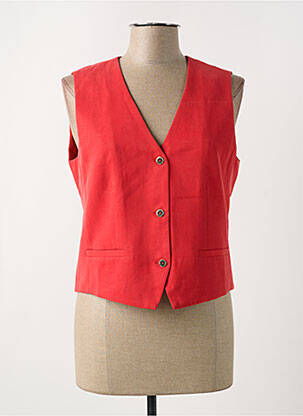 Gilet sans manche coupe cintrée rouge LOLA CASADEMUNT femme