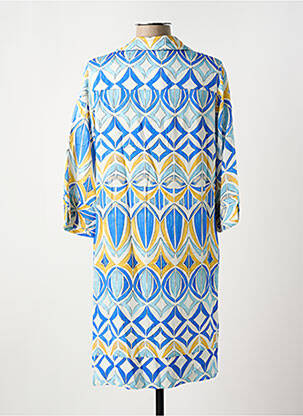 Robe mi-longue manches 3/4 manches 3/4 bleu REVER MILE femme