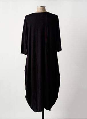 Robe longue coupe fluide manches 3/4 noir OZAI N KU femme