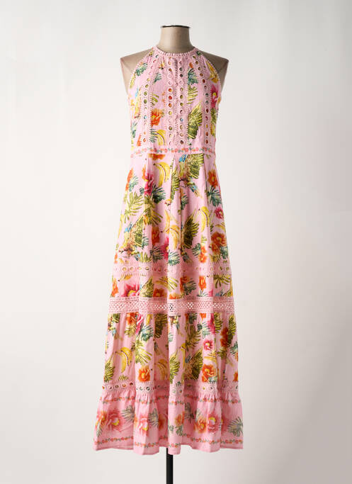 Robe longue rose LEO & UGO pour femme