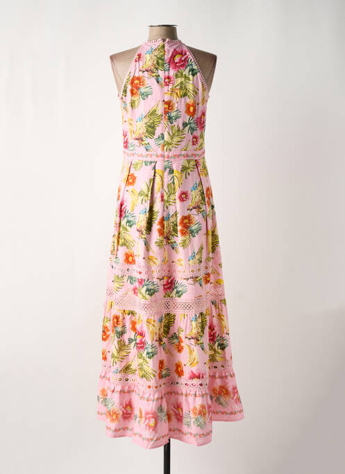 Robe longue rose LEO & UGO pour femme