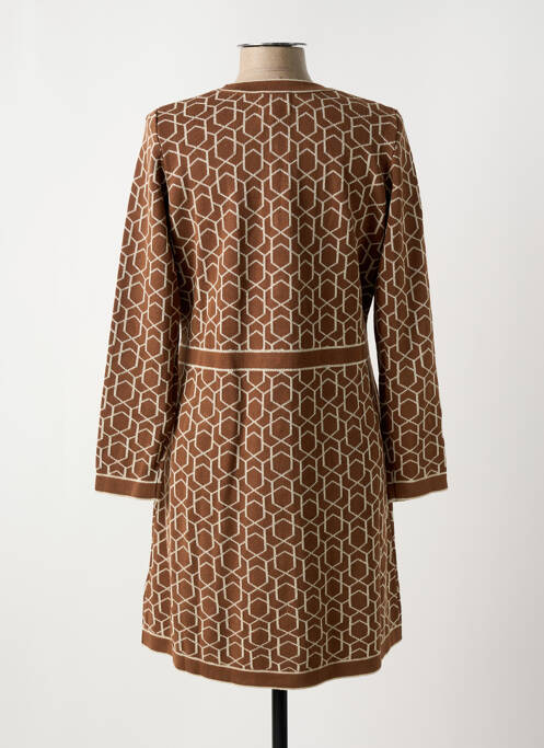 Robe mi-longue marron LEO & UGO pour femme