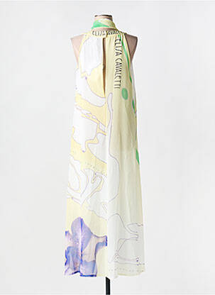 Robe longue imprimé fleurs sans manche jaune ELISA CAVALETTI femme