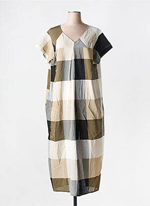 Robe longue manches courtes manches courtes marron KEDZIOREK femme
