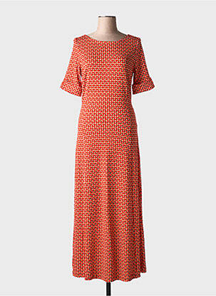 Robe longue manches courtes manches courtes rouge SURKANA femme