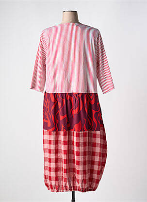 Robe mi-longue manches 3/4 manches 3/4 rouge ALEMBIKA femme
