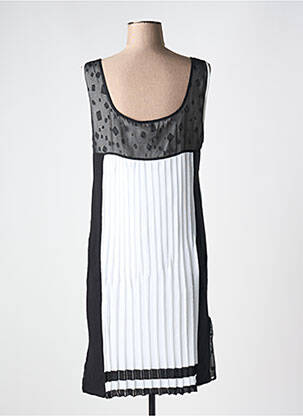 Robe mi-longue imprimé fleurs sans manche noir ELISA CAVALETTI femme