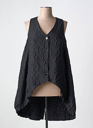 Tunique sans manche tissage crêpe noir GERSHON BRAM femme