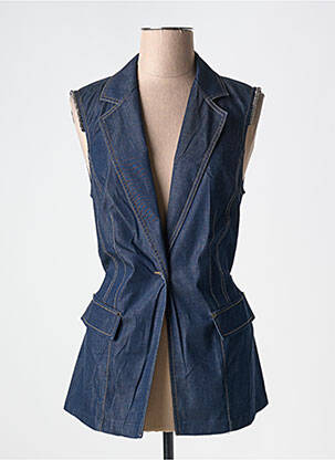 Veste chic fermeture boutonnée sur le devant bleu EVA KAYAN femme
