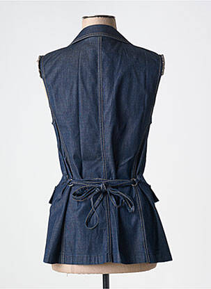 Veste chic fermeture boutonnée sur le devant bleu EVA KAYAN femme
