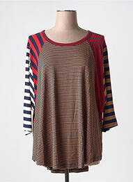 T-shirt stretch manches 3/4 marron ALEMBIKA femme