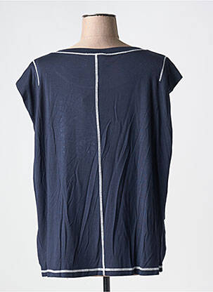 T-shirt sérigraphie avec strass manches courtes bleu ELISA CAVALETTI femme