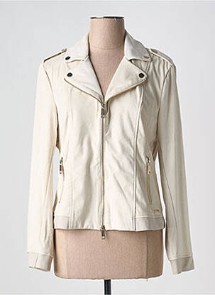 Veste casual col tailleur beige RINO & PELLE femme