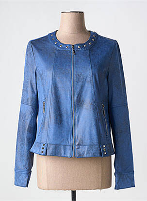 Veste casual col rond bleu ZIA BRAND femme