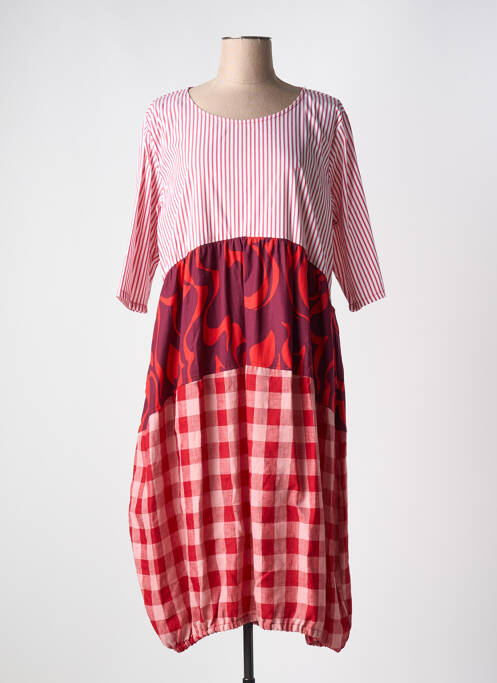 Robe mi-longue rouge ALEMBIKA pour femme