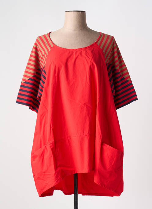 Tunique manches courtes rouge ALEMBIKA pour femme