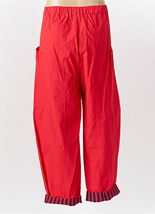 Pantalon droit tissage popeline taille normale rouge ALEMBIKA femme
