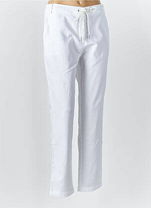 Pantalon droit stretch taille normale blanc EVA KAYAN femme
