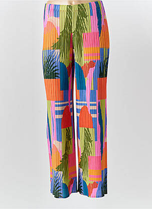 Pantalon droit taille élastique taille normale vert LEO & UGO femme