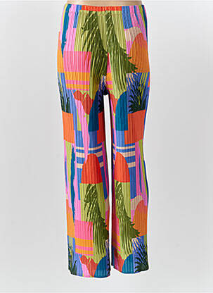 Pantalon droit taille élastique taille normale vert LEO & UGO femme