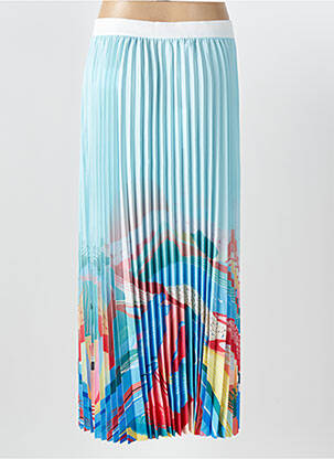 Jupe longue imprimé fantaisie bleu LEO & UGO femme
