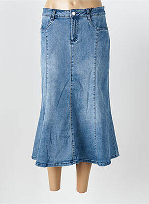 Jupe mi-longue coupe évasée bleu JOSEPH RIBKOFF femme