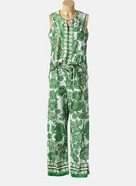 Combi-pantalon sans manche sans manche vert K-DESIGN femme