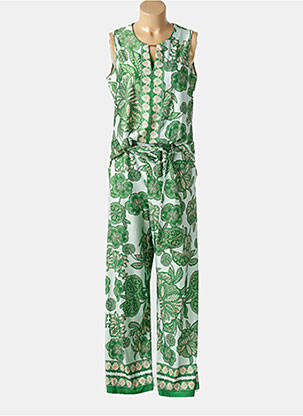 Combi-pantalon sans manche sans manche vert K-DESIGN femme