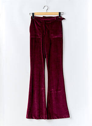 Pantalon flare stretch taille haute rouge KAOÂ femme