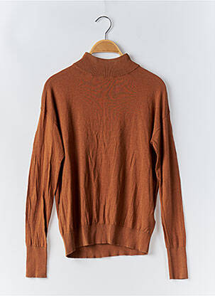 Pull stretch manches longues marron AUTOGRAPH femme