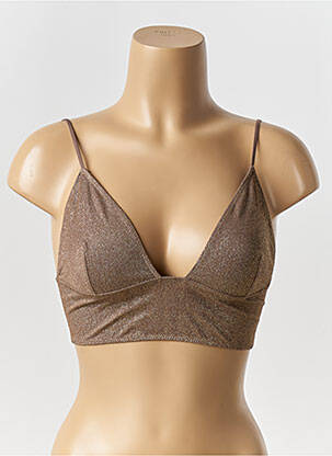 Soutien-gorge effet matière satinée bralettes marron NOO femme