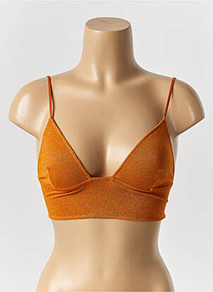 Soutien-gorge effet matière satinée bralettes orange NOO femme
