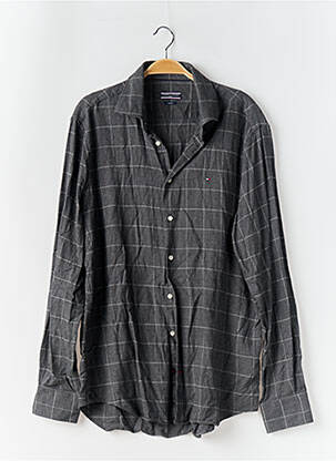 Chemise manches longues coupe droite gris TOMMY HILFIGER homme